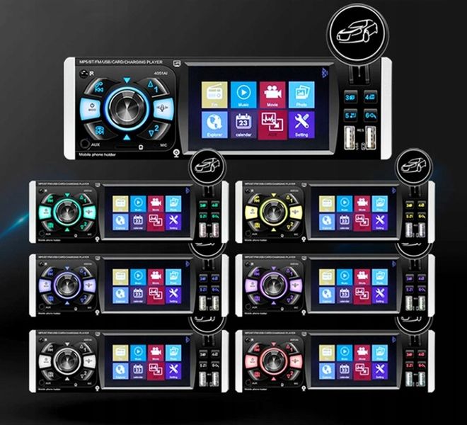 Radio Samochodowe 1DIN 4,1" BLUETOOTH USB AUX SD MIRROR LINK PILOT zdjęcie 6