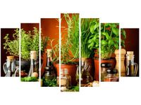 80CM 140CM OBRAZ 7 ELEM PRZYPRAWY ZIOŁOWE ŚCIENNY