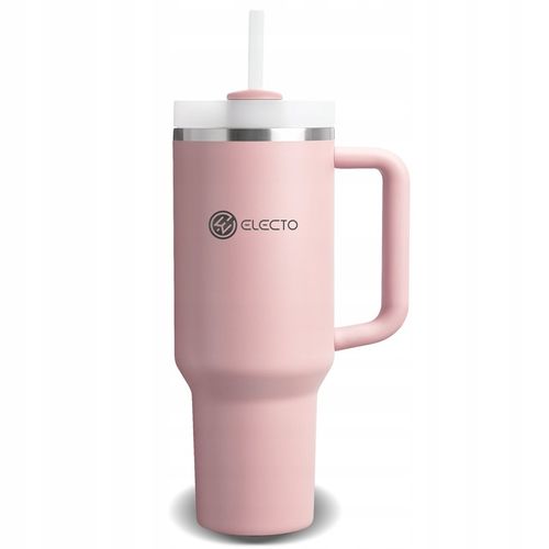 MagiCook KUBEK TERMICZNY RÓŻOWY 1200 ML ZE SŁOMKĄ STYLE USA Róż na Arena.pl