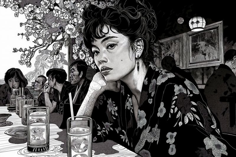 Plakat 30x20cm Czarne Kimono zdjęcie 1