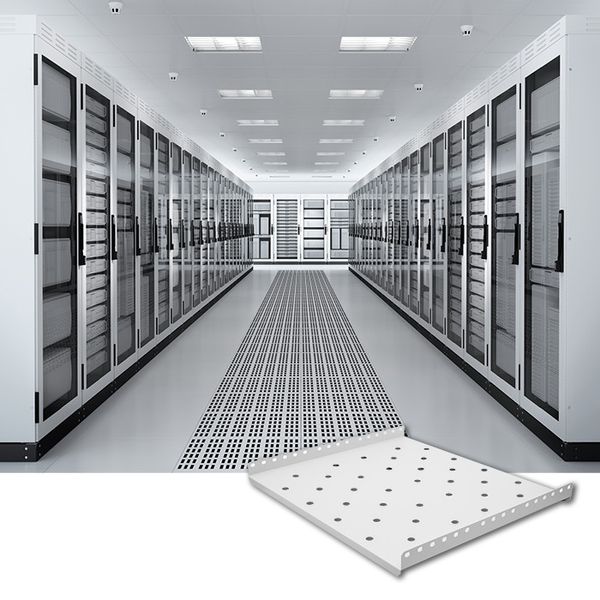Qoltec Półka do szafy RACK stała 490*433 Szara zdjęcie 2