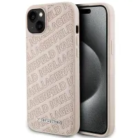 Etui Karl Lagerfeld Quilted K Pattern na iPhone 15 Plus / 14 Plus - różowe