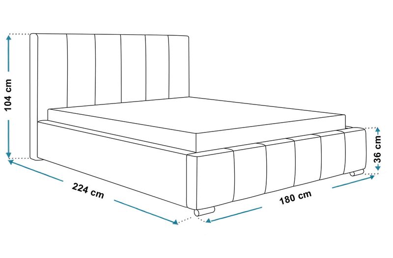 Łóżko tapicerowane LUX 1 160x200 ze  Stelażem i pojemnikiem zdjęcie 11