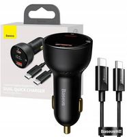 BASEUS ŁADOWARKA SAMOCHODOWA DO TELEFONU + KABEL USB USB-C 100W 20V 5A