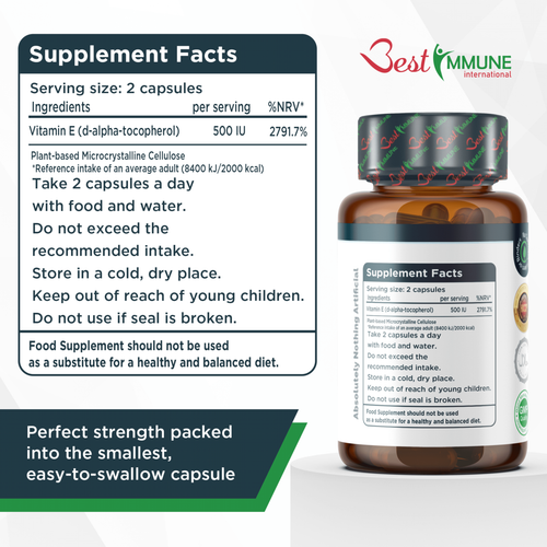 Witamina E 500IU Naturalna Ulepszona Formuła Biodostępna na Arena.pl