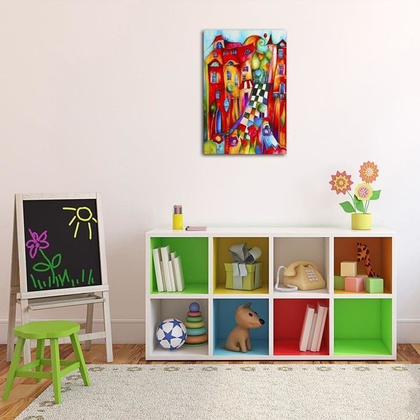 Emaga Obraz na płótnie, Kolorowe miasteczko - 80x120 zdjęcie 2