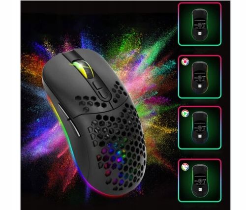 Myszka bezprzewodowa KOMPUTEROWA RGB 7 PRZYCISKÓW DO GIER sensor optyczny na Arena.pl