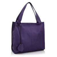 VERA PELLE torebka skórzana shopper klasyczna na ramię V074 c.fioletowa