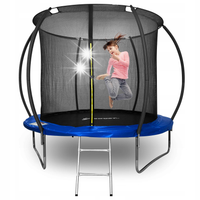TRAMPOLINA OGRODOWA DLA DZIECI Z SIATKĄ WEWNĘTRZNĄ DRABINKA STAL 305cm 10ft