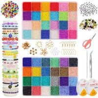 ZESTAW KORALIKÓW DO ROBIENIA BIŻUTERII BRANSOLETEK LITERKI DLA DZIECI