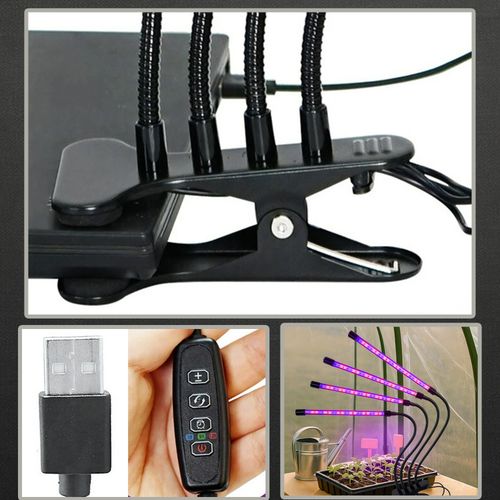 Lampa do uprawy roślin wzrostu 4x panel timer do oświetlenia pilot led 15w na Arena.pl