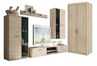 Meblościanka Salsa + szafa 2D meble do salonu biała sonoma