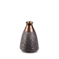 Wazon z glinki ceramicznej MORENA 16X16X24 stalowy + miedziany
