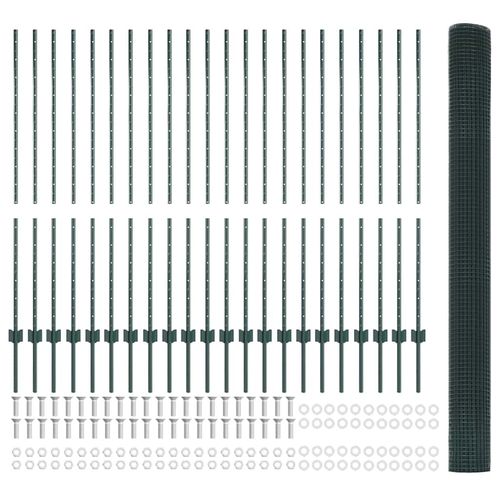 Ogrodzenie z słupkami Zielony 1.4 x 50 m Stal na Arena.pl