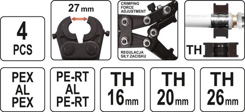 praska hydrauliczna ręczna do zaciskania złączek pex-al-pex - yt-21750 na Arena.pl