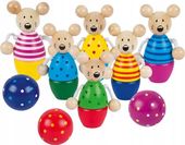 Zabawki dla dzieci Zręcznościowe Kręgle Myszki Drewniane Gra zręcznościowa