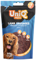 UNIQ PETS Przysmak dla psa kiełbaski z jagnięciny - przekąska 80g