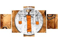 80CM 150CM OBRAZ 5 ELEM AFRYKAŃSKI MEDALION ŚCIENNY