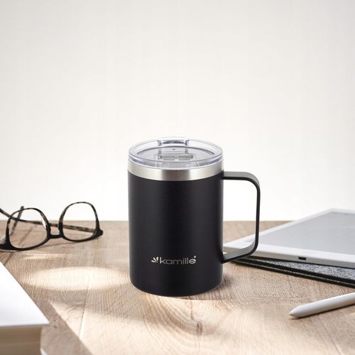 KUBEK TERMICZNY stalowy TERMOS do kawy herbaty z uchwytem KAMILLE 360ml na Arena.pl