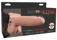 fetish fantasy series uprząż z wibratorem regulowana 19cm naturalny