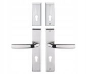 KLAMKA ZEWNĘTRZNA+SZYLD ZEUS 90MM LEWA NIKIEL