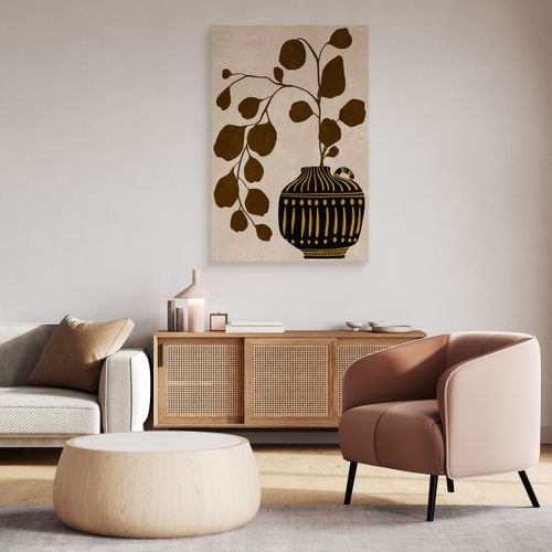 Obraz Na Płótnie Liście Azteckie Wzory Martwa Natura Styl Boho 80cm x 120cm na Arena.pl