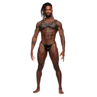 male power virgo leather look uprząż regulowana czarna