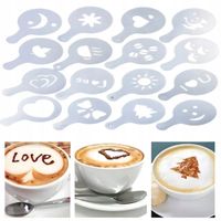 Zestaw Szablonów Do Dekoracji Kawy Ciast Deserów TSG-410 Latte art 16 sztuk