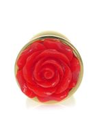 Plug-Jewellery Gold Plug Rose- Red