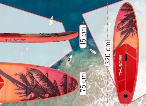 Deska SUP 320CM do pływania bezpieczna pompowana wiosło + akcesoria Thunder na Arena.pl