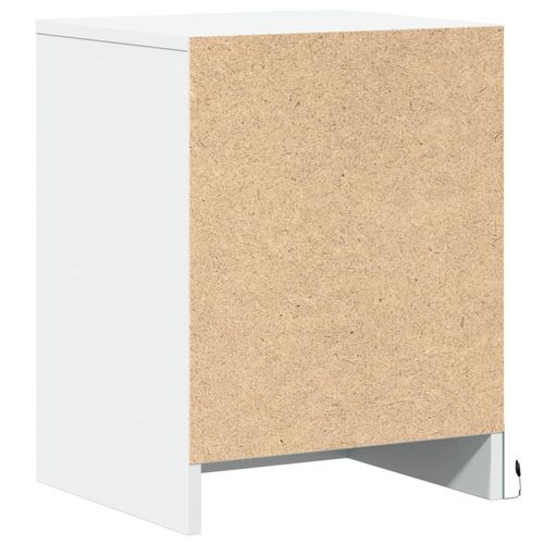 Szafka nocna z LED, biała, materiał drewnopochodny na Arena.pl