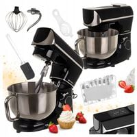 Robot planetarny kuchenny mocny czarny podgrzewana misa 5.5L waga timer