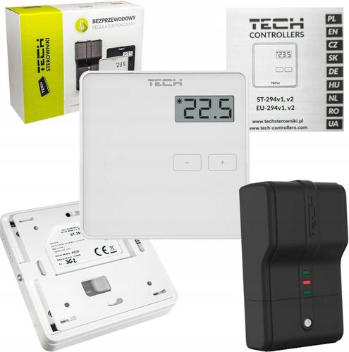 STEROWNIK REGULATOR POKOJOWY TERMOSTAT BEZPRZEWODOWY ST-294 v2 BIAŁY TECH na Arena.pl