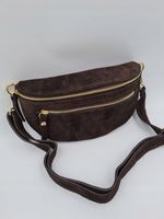 Vera Pelle torebka nerka skóra naturalna zamszowa brązowa czekoladowa zamsz