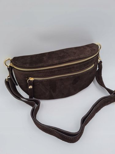 Vera Pelle torebka nerka skóra naturalna zamszowa brązowa czekoladowa zamsz na Arena.pl