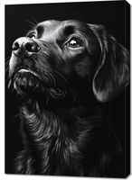 Obraz 70x100cm Portret Zwierząt do Salonu Pokoju | Labrador 2 | Czarno Biał