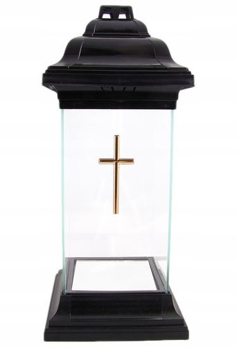 Duży znicz szklany kapliczka lampion z krzyżem na Arena.pl