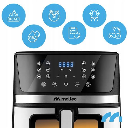 FRYTKOWNICA BEZTŁUSZCZOWA FRYTOWNICA AIR FRYER DUŻA 7L MOCNA 1800W na Arena.pl