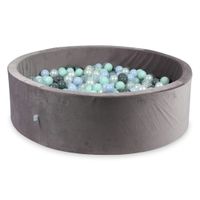 Suchy basen z piłeczkami 700 sztuk 130x40 Velvet lila (jasnomiętowe, błękitne jasne perłowe, szare, przezroczyste, perłowe)