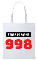 Dla Strażaka Prezent Torba Eco Biała Shopper Z Nadrukiem Ze Zdjęciem