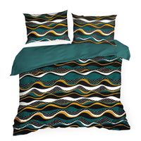 Pościel z satyny z nadrukiem 220X200 70X80X2 NIKA50 c. turkusowa