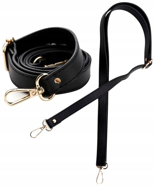 Regulowany Pasek Do Torby Torebki Skórzany Czarny zdjęcie 1