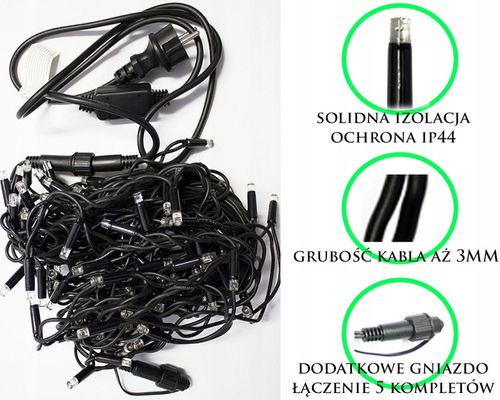SOPLE ZEWNĘTRZNE 100 LED PROFESJONALNE GRUBE 4M na Arena.pl
