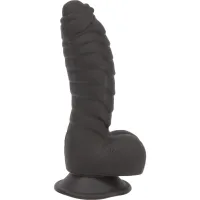 addiction ben dong 18 cm black - silikonowa anatomiczna forma, prążkowana