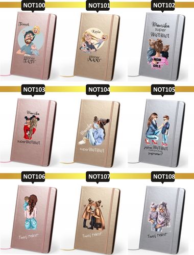 Notes metaliczny A5 nadruk UV WALENTYNKI gift NOTATNIK na Arena.pl