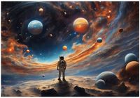 FOTOTAPETA KOSMONAUTA PLANETY GALAKTYKA TAPETA DLA DZIECI CHŁOPCA 350x250