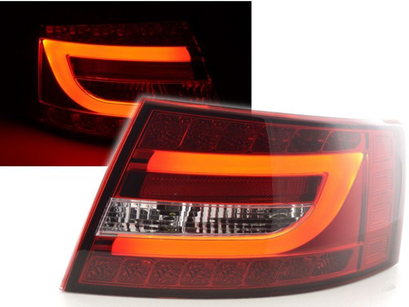 LAMPY TYLNE DO AUDI A6 C6 4F SEDAN OD 2004 DO 2008 Roku LED BAR RED 7 PIN ! zdjęcie 3