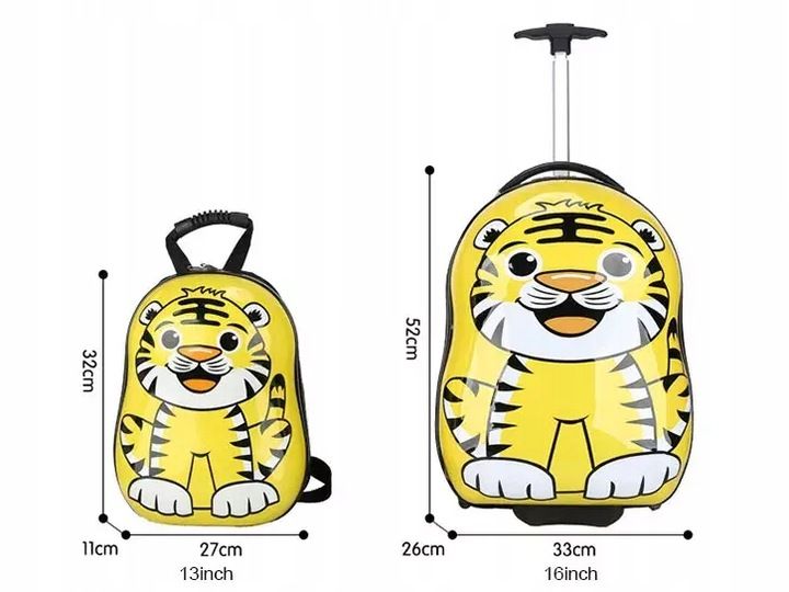 TYGRYS WALIZKA DZIECI DZIECIĘCA KABINOWA + PLECAK zdjęcie 5