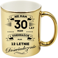 KUBEK ZŁOTY PREMIUM PREZENT NA 30 URODZINY ORYGINALNY UPOMINEK