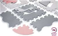 Mata piankowa puzzle Moby-System EVA 150 x 150 x 1 cm różowa z obrzeżem